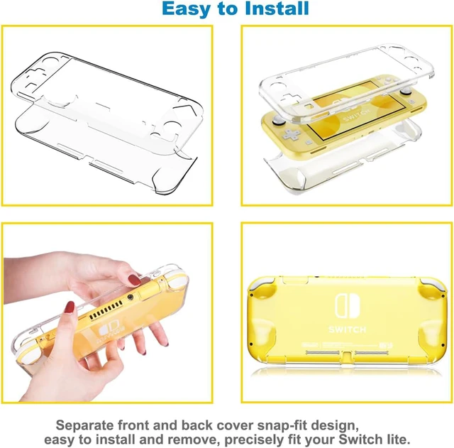 Alt view image 4 of 7 - Protective Case for Nintendo Switch Lite,Hard Switch Lite Case Grips Design | Switch Lite Cover Ergonomic Grip Case Front and Back Cover Design Slim Shell Travel Protective Shell for Gift HD Clear