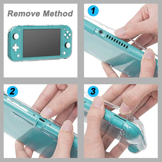 Alt view image 3 of 5 - Switch Lite Cover Case,Crystal Hard Protective Shell for Switch Lite | Switch Lite Accessories Kits, Slim Shockproof Clear Case with Glass Screen Protector & 8 Thump Grip
