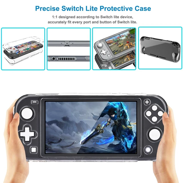 Alt view image 2 of 7 - Protective Case for Nintendo Switch Lite,Hard Switch Lite Case Grips Design | Switch Lite Cover Ergonomic Grip Case Front and Back Cover Design Slim Shell Travel Protective Shell for Gift HD Clear