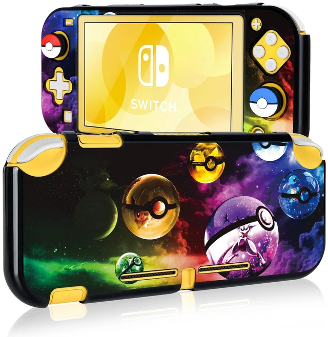 Main image of Cartoon Balls Switch Lite Protective Case Cool Hard PC Shell Shockproof Scratch Resistant Cover Joy Con Japanese Amine Skin with 2PCS Blue and Red Balls Thumb Grips Caps for Switch 2019