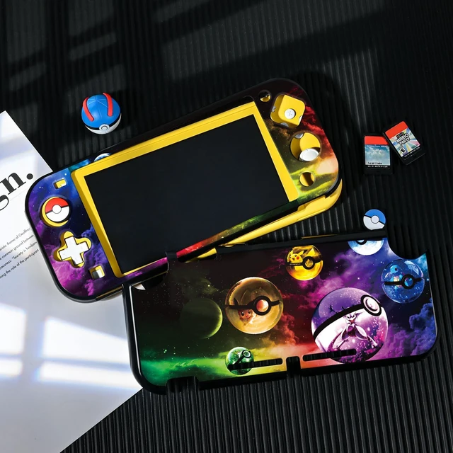 Alt view image 5 of 7 - Cartoon Balls Switch Lite Protective Case Cool Hard PC Shell Shockproof Scratch Resistant Cover Joy Con Japanese Amine Skin with 2PCS Blue and Red Balls Thumb Grips Caps for Switch 2019