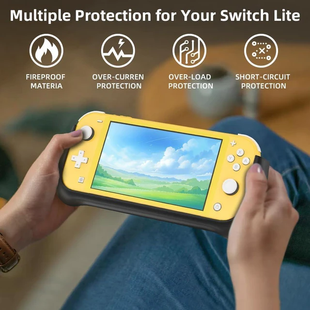 Alt view image 6 of 6 - Battery Case for Nintendo Switch Lite, 10400mAh Portable Charger | PD Fast Charging, Adjustable Kickstand, 2 Game Card Slots, Backup Battery, for Nintendo Switch Lite