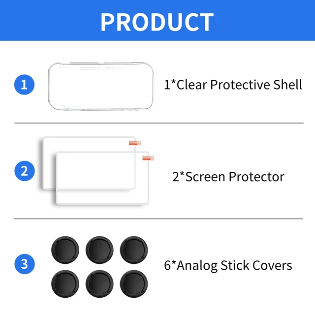 Alt view image 2 of 6 - Switch Lite Case Compatible with Nintendo Switch Lite w/Screen Protector&6 Thumb Grips Joystick Caps, Incl. Clear Protective Case Cover, Rubber Button Caps 5.5"