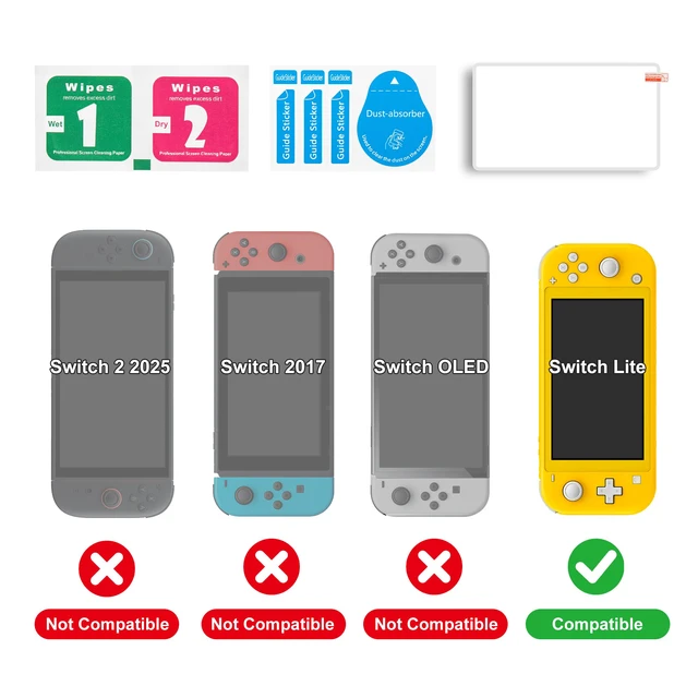 Alt view image 6 of 6 - Switch Lite Case Compatible with Nintendo Switch Lite w/Screen Protector&6 Thumb Grips Joystick Caps, Incl. Clear Protective Case Cover, Rubber Button Caps 5.5"