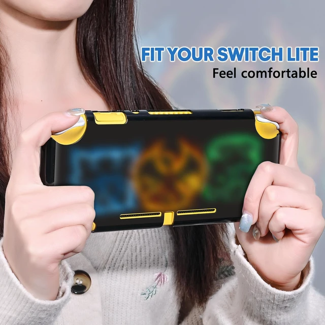 Alt view image 4 of 6 - Cartoon Monster Switch Lite Protective Case Cool Soft TPU Shell Shockproof Scratch Resistant Cover Joy Con Japanese Amine Skin with 2PCS Blue and Red Balls Thumb Grips Caps for Switch 2019