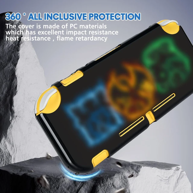 Alt view image 5 of 6 - Cartoon Monster Switch Lite Protective Case Cool Soft TPU Shell Shockproof Scratch Resistant Cover Joy Con Japanese Amine Skin with 2PCS Blue and Red Balls Thumb Grips Caps for Switch 2019