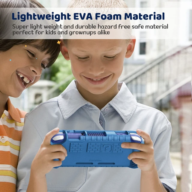 Alt view image 5 of 7 - Kid-Friendly Ultraligh Case for Nintendo Switch Lite 2019 | Game Card Slots, Ergonomic Grip Design, Lightweight EVA Foam, Anti-Scratch Protective Grip Case Cover, Navy Blue