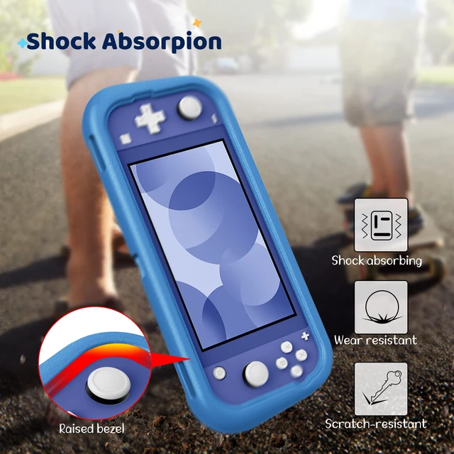 Alt view image 6 of 7 - Kid-Friendly Ultraligh Case for Nintendo Switch Lite 2019 | Game Card Slots, Ergonomic Grip Design, Lightweight EVA Foam, Anti-Scratch Protective Grip Case Cover, Navy Blue