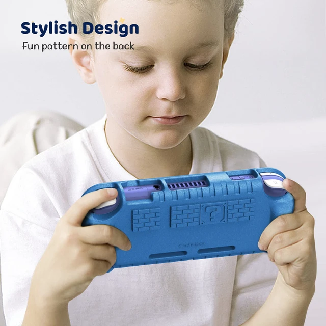 Alt view image 7 of 7 - Kid-Friendly Ultraligh Case for Nintendo Switch Lite 2019 | Game Card Slots, Ergonomic Grip Design, Lightweight EVA Foam, Anti-Scratch Protective Grip Case Cover, Navy Blue