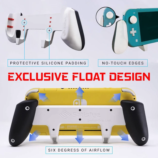 Alt view image 4 of 7 - ZenGrip Go Slim Bundle (Lite), - Accessories Compatible with Nintendo Switch Lite - Bundle includes: Grip Lite, Slim Case. BONUS: 2 Thumbsticks (Gray)