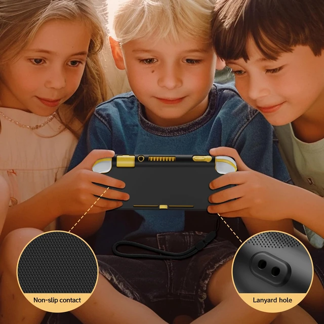 Alt view image 7 of 7 - Case Compatible with Nintendo Switch Lite 2019, Soft TPU Switch Lite Accessories with Thumb Grip Caps