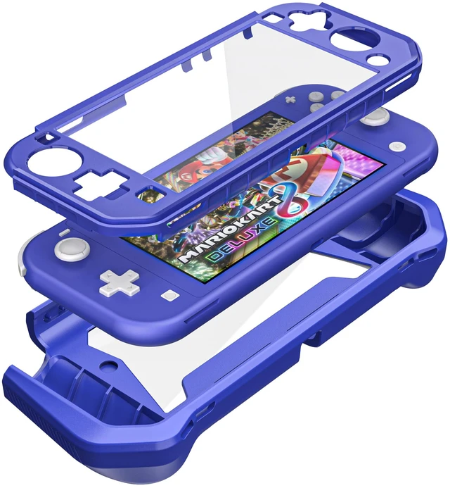 Alt view image 2 of 7 - Compatible with Nintendo Switch Lite Screen Protector Case Cover with Hand Grip, Detachable Protective Case with Shockproof and Anti-Scratch Design for Nintendo Switch Lite, Blue