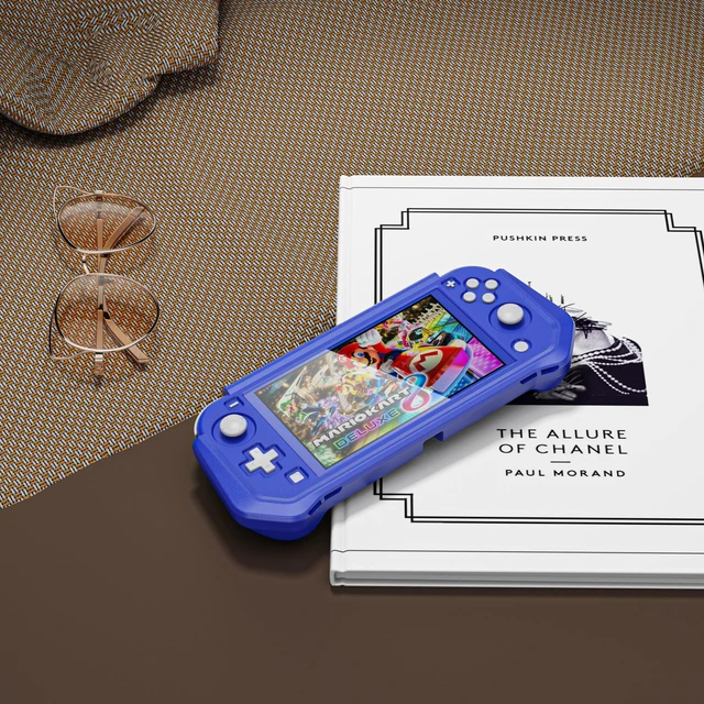 Alt view image 5 of 7 - Compatible with Nintendo Switch Lite Screen Protector Case Cover with Hand Grip, Detachable Protective Case with Shockproof and Anti-Scratch Design for Nintendo Switch Lite, Blue
