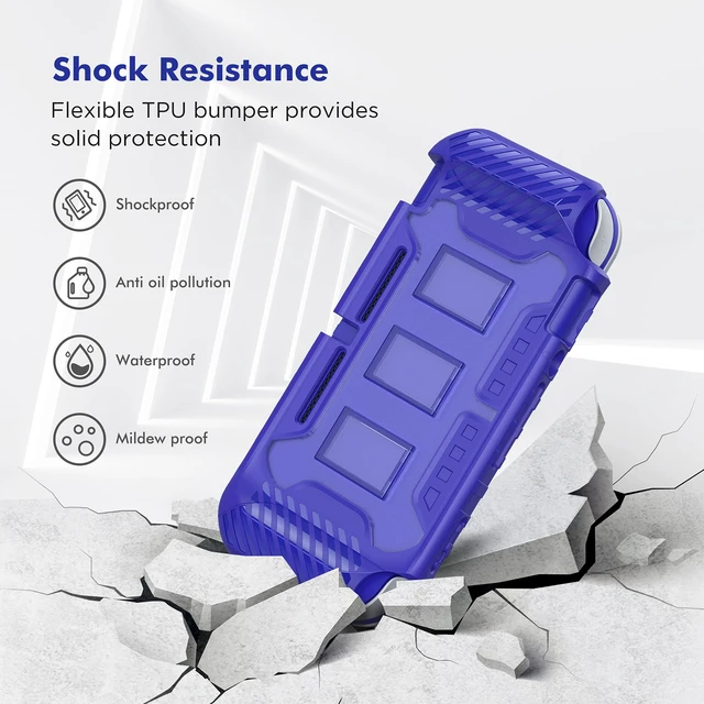 Alt view image 3 of 7 - Protective Case for Switch Lite 2019, with Thumb Grip Caps | Only Fits Switch Lite 2019 (5.5"), Not for Switch 2 (2025 Release, 7.9"), No Screen Srotector Included, Blue