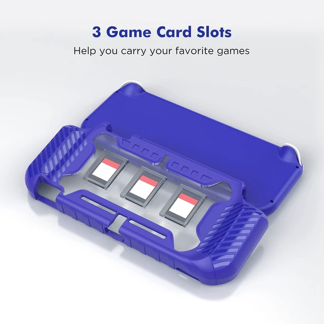 Alt view image 6 of 7 - Protective Case for Switch Lite 2019, with Thumb Grip Caps | Only Fits Switch Lite 2019 (5.5"), Not for Switch 2 (2025 Release, 7.9"), No Screen Srotector Included, Blue