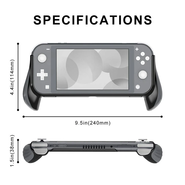 Alt view image 5 of 7 - Grip Case for Nintendo Switch Lite,Hand Grips Handles Ergonomic Protective Case,Accessories Compatible with Nintendo Switch Lite (Black)
