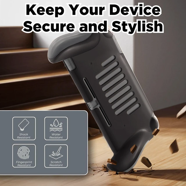 Alt view image 3 of 7 - Grip Case for Nintendo Switch Lite, Ergonomic Protective Cover, Black | Hard Pc Shell with Contoured Handles, Vented Back, and Precise Cutouts for Buttons, Ports, Speakers, and Game Card Slot