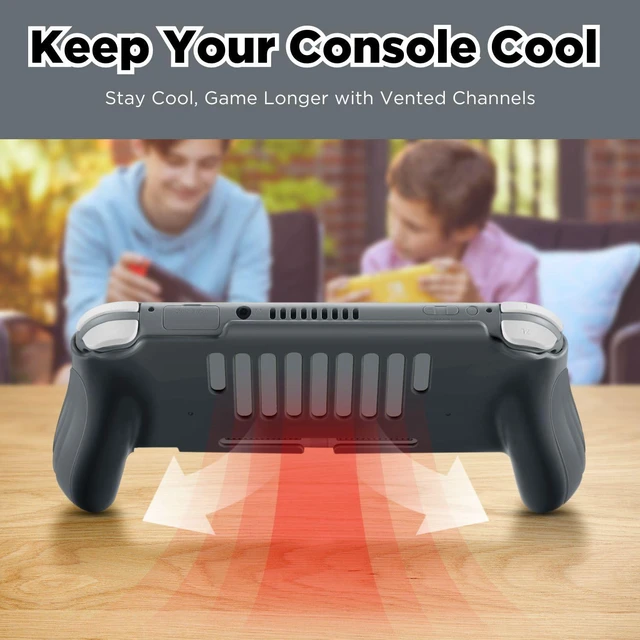 Alt view image 4 of 7 - Grip Case for Nintendo Switch Lite, Ergonomic Protective Cover, Black | Hard Pc Shell with Contoured Handles, Vented Back, and Precise Cutouts for Buttons, Ports, Speakers, and Game Card Slot