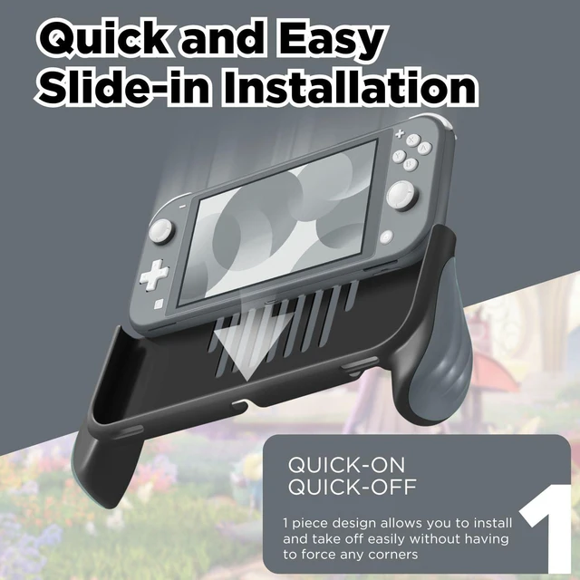 Alt view image 5 of 7 - Grip Case for Nintendo Switch Lite, Ergonomic Protective Cover, Black | Hard Pc Shell with Contoured Handles, Vented Back, and Precise Cutouts for Buttons, Ports, Speakers, and Game Card Slot