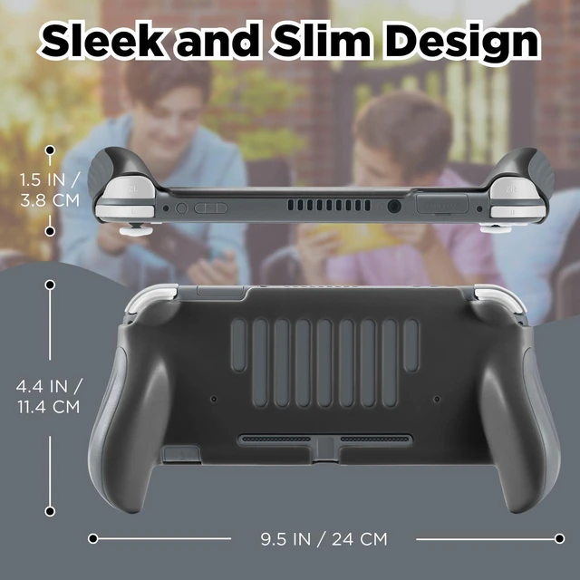 Alt view image 7 of 7 - Grip Case for Nintendo Switch Lite, Ergonomic Protective Cover, Black | Hard Pc Shell with Contoured Handles, Vented Back, and Precise Cutouts for Buttons, Ports, Speakers, and Game Card Slot