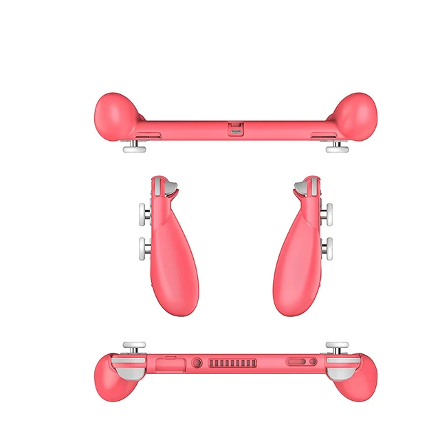 Alt view image 3 of 6 - Switch Lite Grip Handle, Ergonomic Anti-Slip Lightweight Design, Coral | Ergonomic Switch Lite grip for larger hands, snap-on fit, non-slip hold and full access to buttons, USB-C port and controls
