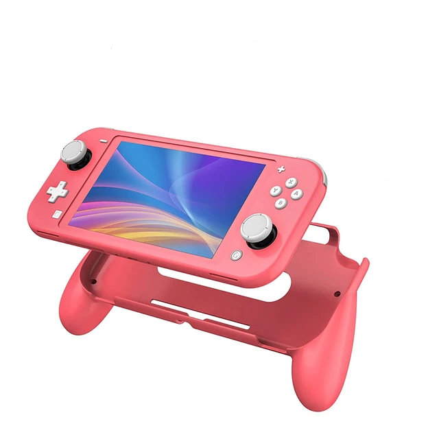Alt view image 2 of 6 - Switch Lite Grip Handle, Ergonomic Anti-Slip Lightweight Design, Coral | Ergonomic Switch Lite grip for larger hands, snap-on fit, non-slip hold and full access to buttons, USB-C port and controls