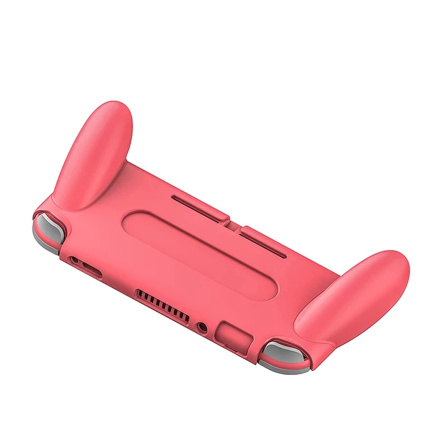 Alt view image 4 of 6 - Switch Lite Grip Handle, Ergonomic Anti-Slip Lightweight Design, Coral | Ergonomic Switch Lite grip for larger hands, snap-on fit, non-slip hold and full access to buttons, USB-C port and controls