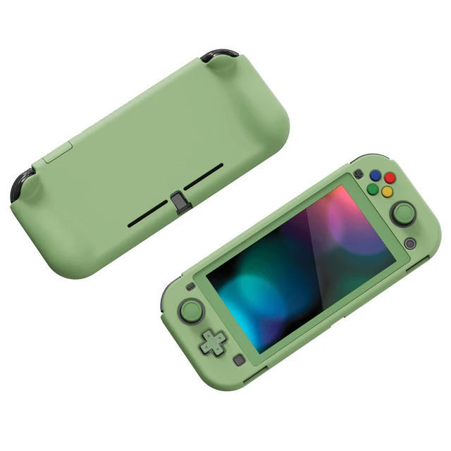 Alt view image 5 of 7 - ZealProtect Protective Case for Nintendo Switch Lite, Ergonomic Grip Hard Cover - Durable Comfort Shock-absorbent Anti-Scratch with Screen Protector & Thumb Grip Button Caps, Matcha Green