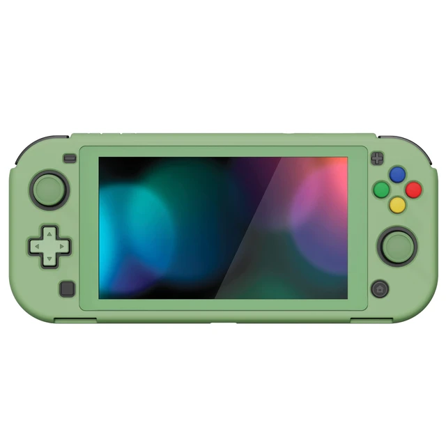 Alt view image 6 of 7 - ZealProtect Protective Case for Nintendo Switch Lite, Ergonomic Grip Hard Cover - Durable Comfort Shock-absorbent Anti-Scratch with Screen Protector & Thumb Grip Button Caps, Matcha Green