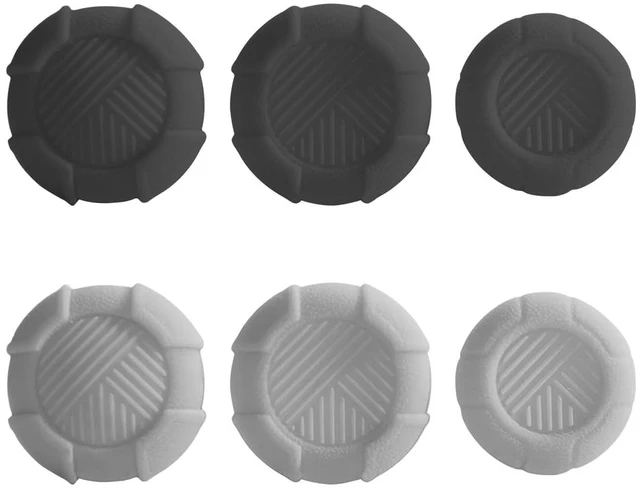 Main image of Thumb Grip Caps for PS5 PS4 Xbox Series XS Xbox One Switch PRO Controller Steam Deck 6 PCS Soft Rubber 3D Thumbsticks Button Joystick Cover Set, Black and Grey