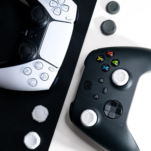 Alt view image 5 of 7 - Thumb Grip Caps for PS5 PS4 Xbox Series XS Xbox One Switch PRO Controller Steam Deck 6 PCS Soft Rubber 3D Thumbsticks Button Joystick Cover Set, Black and Grey