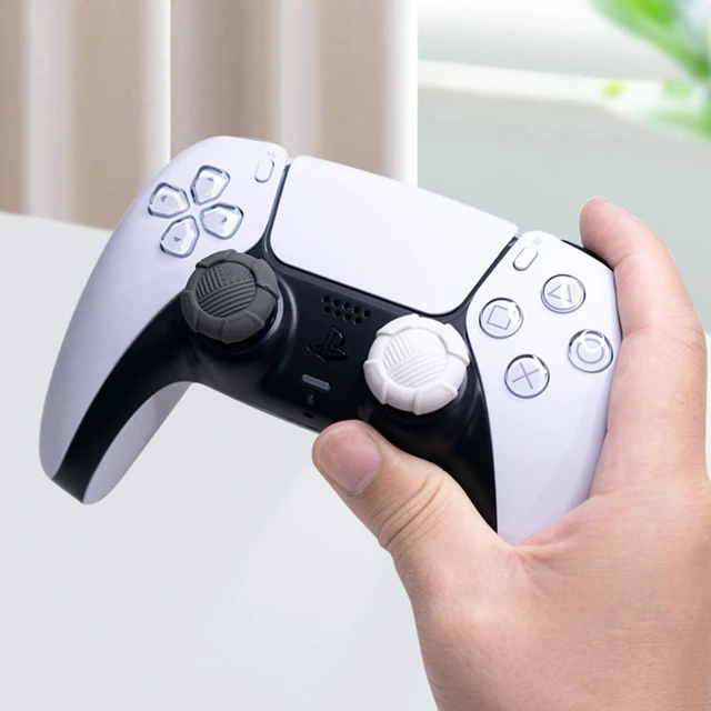 Alt view image 6 of 7 - Thumb Grip Caps for PS5 PS4 Xbox Series XS Xbox One Switch PRO Controller Steam Deck 6 PCS Soft Rubber 3D Thumbsticks Button Joystick Cover Set, Black and Grey