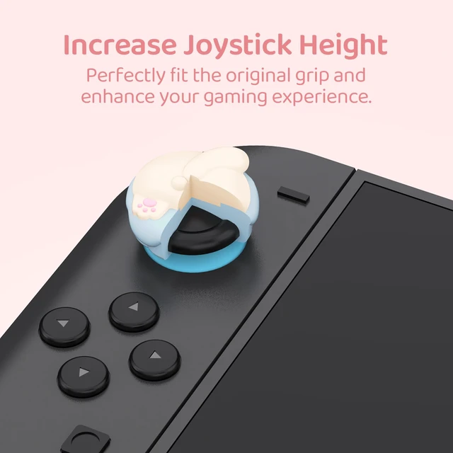 Alt view image 4 of 7 - Thumb Grip Caps Compatible with Nintendo Switch 2, Soft Silicone Joystick Cover for Nintendo Switch 2 Controller, 4PCS - Cute Cat Butt