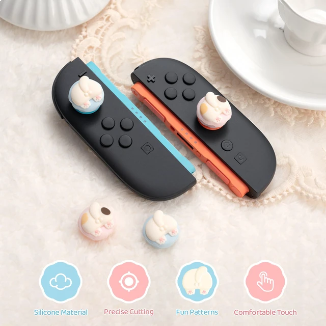 Alt view image 3 of 7 - Thumb Grip Caps Compatible with Nintendo Switch 2, Soft Silicone Joystick Cover for Nintendo Switch 2 Controller, 4PCS - Cute Cat Butt