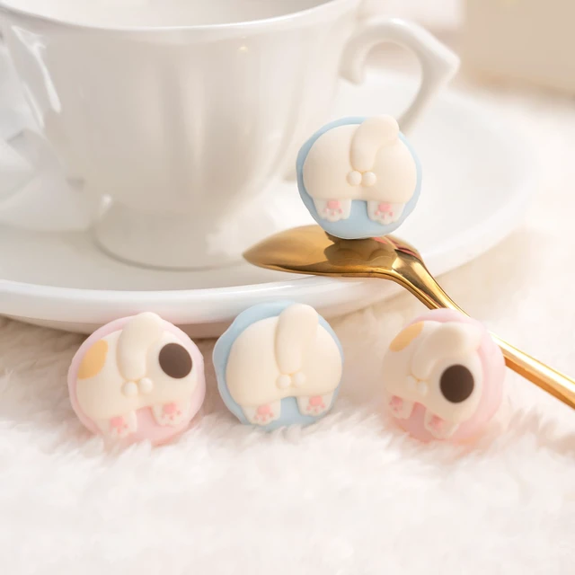 Alt view image 7 of 7 - Thumb Grip Caps Compatible with Nintendo Switch 2, Soft Silicone Joystick Cover for Nintendo Switch 2 Controller, 4PCS - Cute Cat Butt