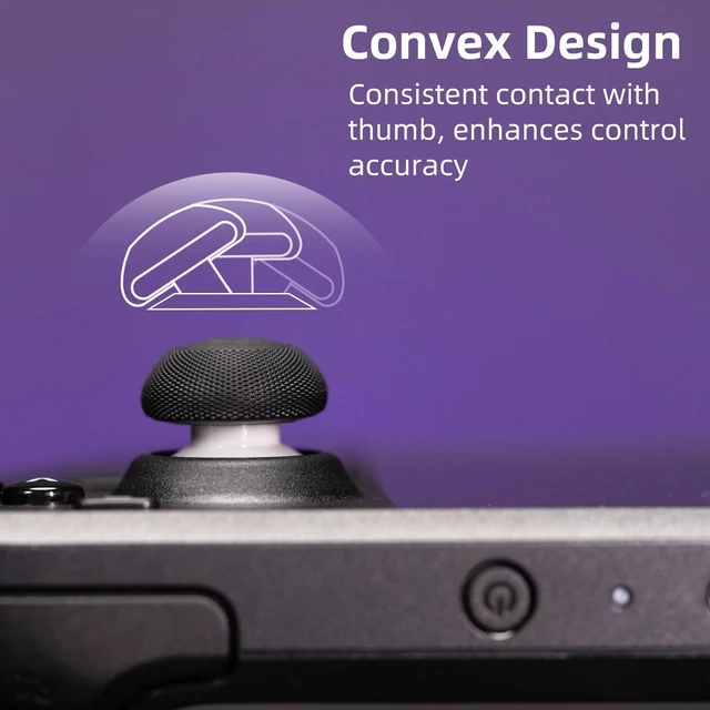 Alt view image 5 of 7 - Skull & Co. Convex Thumb Grips Set: Skin, CQC Joystick Cap Analog Stick Cap for Steam Deck/OLED and ROG Ally - Black, 2 Pairs (4pcs)
