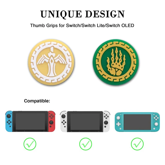 Alt view image 2 of 7 - Silicone Joycon Thumb Grip Caps, Joystick Cover Compatible with Nintendo Switch/OLED/Switch Lite,4PCS (Sword Hand B)