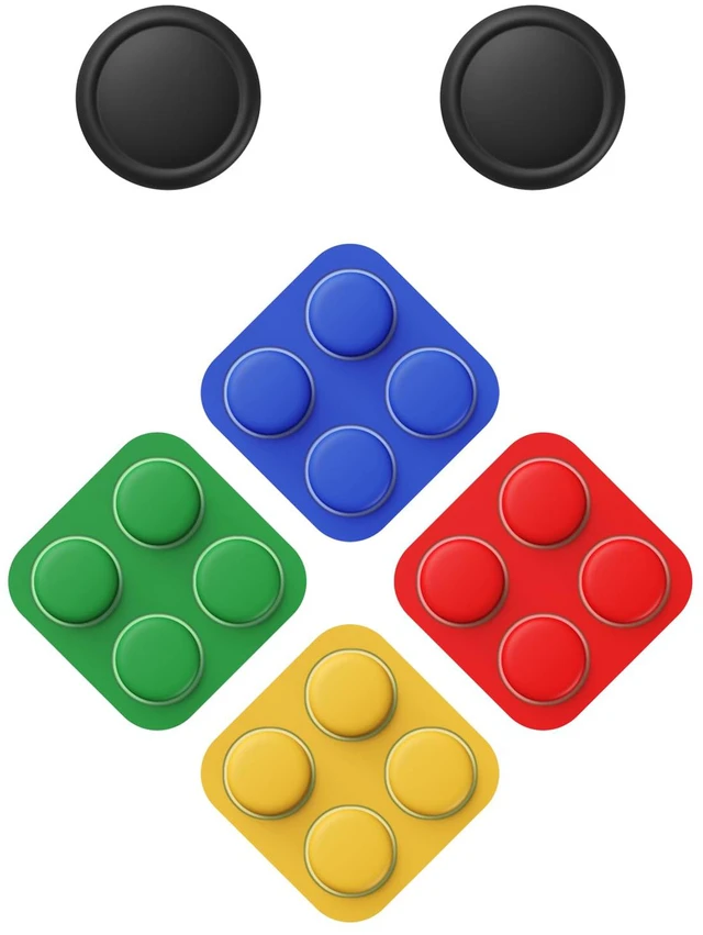 Main image of Button Caps + Thumb Grip Set for Nintendo Switch 2, 4 Silicone Colorful ABXY Directional Button Covers & 2 Joystick Caps for Joycon - Black