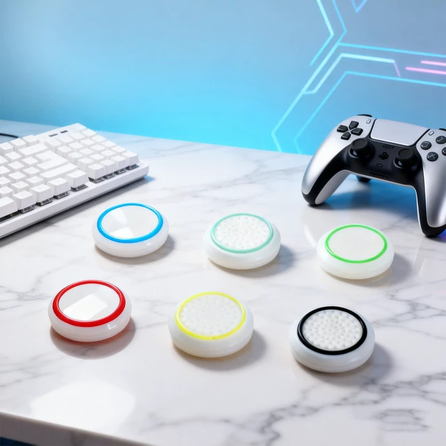 Alt view image 3 of 6 - 12pcs Controller Thumb Grips Set,Joystick Caps,Thumb Stick Grip Cover Joystick Button Caps Controller Assist for PS4/PS5(White)