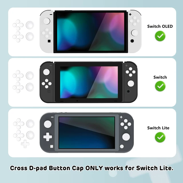 Alt view image 2 of 7 - Silicone Button Covers and Thumb Grip Set for Nintendo Switch/OLED Joycon/Switch Lite, ABXY D-Pad Directional Button Cap for Joycon, White