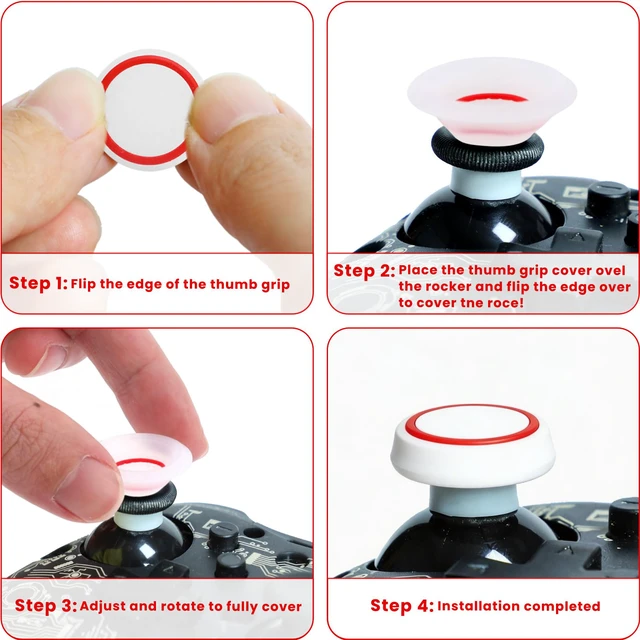 Alt view image 4 of 6 - 12pcs Controller Thumb Grips Set,Joystick Caps,Thumb Stick Grip Cover Joystick Button Caps Controller Assist for PS4/PS5(White)