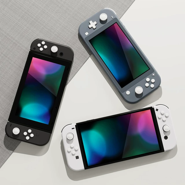 Alt view image 3 of 7 - Silicone Button Covers and Thumb Grip Set for Nintendo Switch/OLED Joycon/Switch Lite, ABXY D-Pad Directional Button Cap for Joycon, White