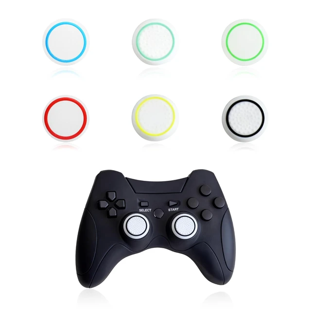Alt view image 6 of 6 - 12pcs Controller Thumb Grips Set,Joystick Caps,Thumb Stick Grip Cover Joystick Button Caps Controller Assist for PS4/PS5(White)