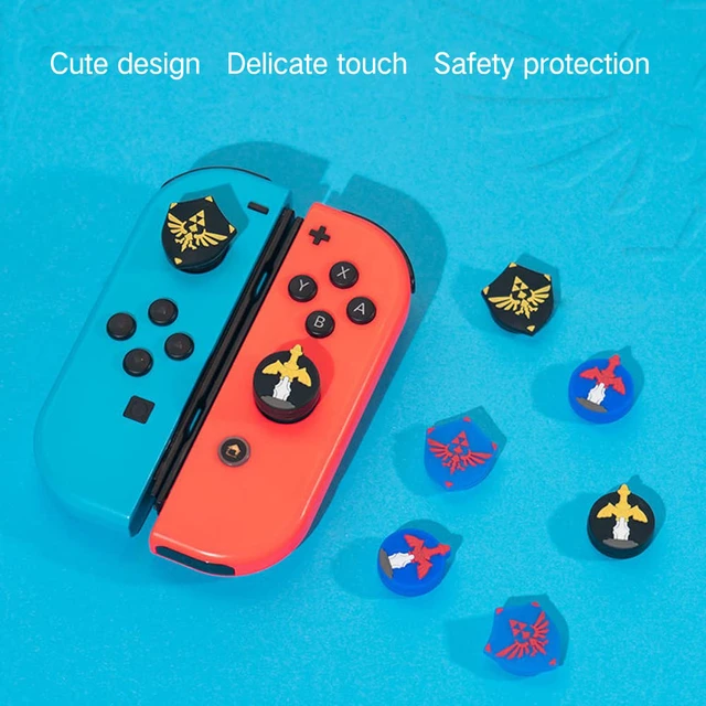 Alt view image 2 of 6 - Cute Switch Thumb Grip Caps Compatible with Nintendo Switch OLED Lite Console, Kawaii Soft Silicone Analog Stick Button Cover for NS Joycon Controller, 4PCS Joystick Cap (Skyward Sword)