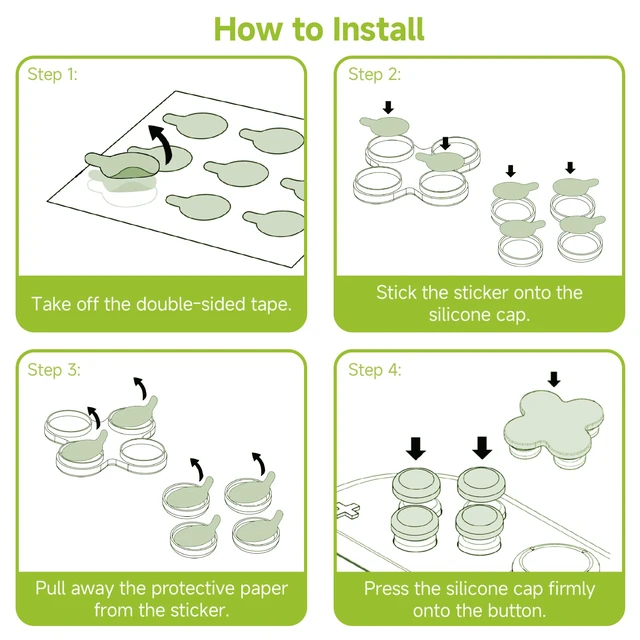 Alt view image 4 of 7 - Switch 2 D-Pad Button Caps Silicone Thumb Grips Set, ABXY Key Buttons Sticker Joystick Cover Caps for Switch 2 (2025) - Garden of Eden