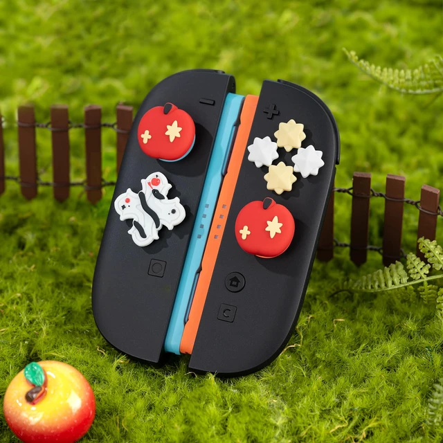 Alt view image 6 of 7 - ABXY Buttons Sticker Joystick Cover Caps for Switch 2, Cross D-Pad Button Caps Silicone Thumb Grips Set Compatible with Nintendo Switch 2 Controller - A pples and Snake