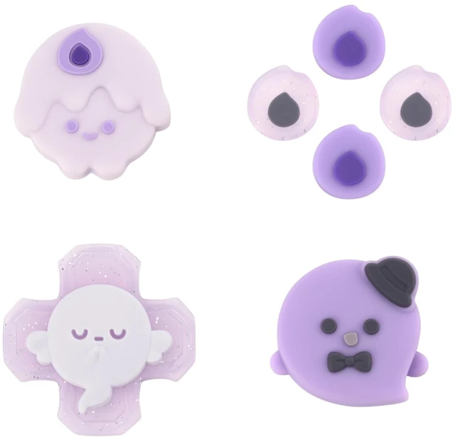 Main image of Switch 2 D-Pad Button Caps Silicone Thumb Grips Set, ABXY Key Buttons Sticker Joystick Cover Caps for Switch 2 (2025) - Candlelight Ghost