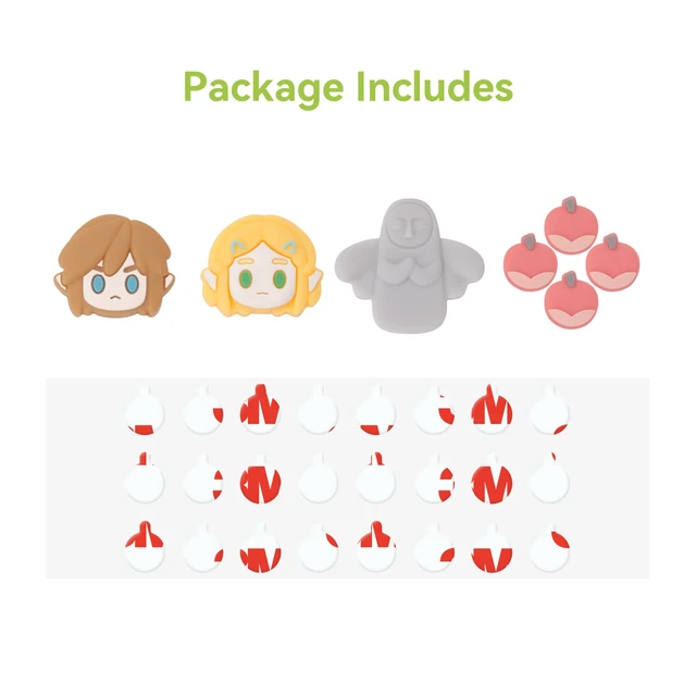 Alt view image 4 of 7 - ABXY Buttons Sticker Joystick Cover Caps, Cross D-Pad Button Caps Silicone Thumb Grips Set Compatible with Nintendo Switch/OLED Controller (Knights and Princess)