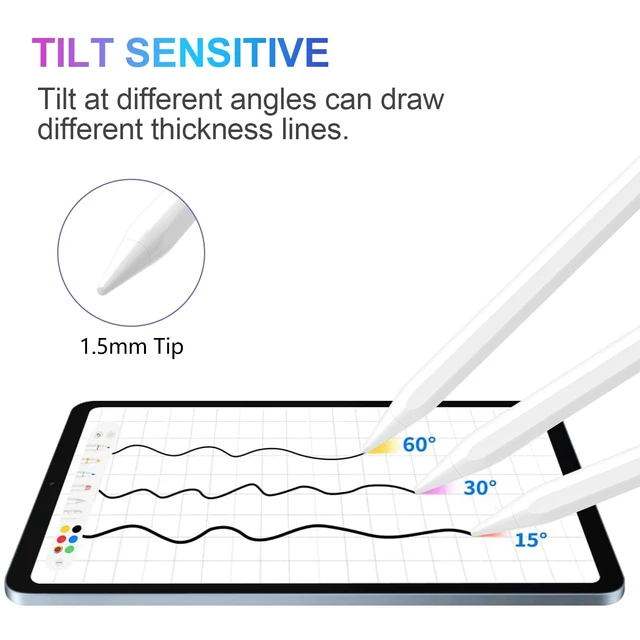Alt view image 5 of 7 - Stylus Pen for iPad Pro Air Mini 2018-2026, Palm Rejection Fast Charge | Stylus Pen for iPad 10/9/8/7/6 Gen, Pro 11/12.9", Air 5/4/3 Gen, Mini 6/5 Gen