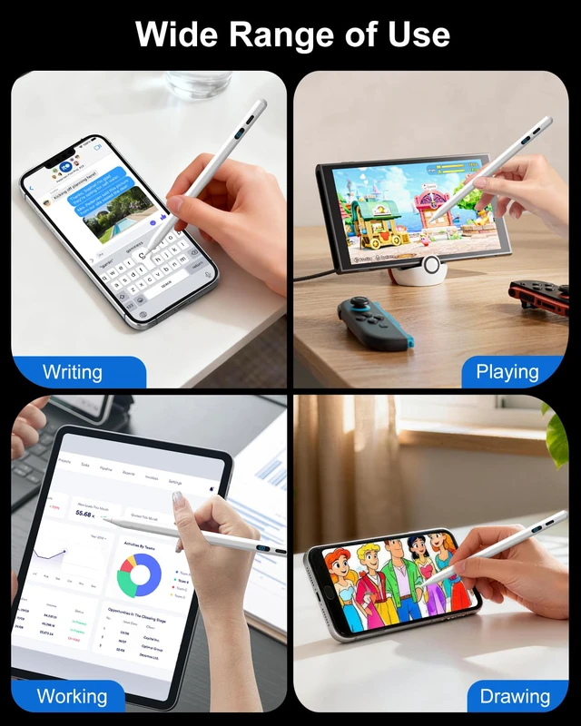 Alt view image 7 of 7 - Stylus Pen for iPhone, High Senstivity Universal Stylus Pen | Fast Charging, Magnetic, Stylus Pen for Touchscreen with LED Power Display, for iPhone Andriod/Tablet/Switch/Samsung Galaxy
